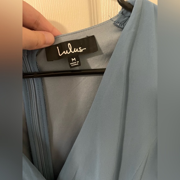 Lulus Blue Dress with Leg Cut-Out - Picture 2 of 7